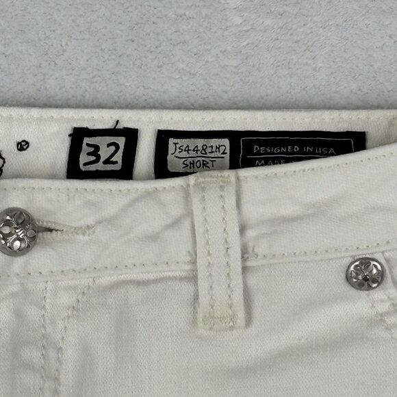 Miss Me Jean Shorts Womens White Cut Off Jean Shorts Size 32 - Picture 3 of 13
